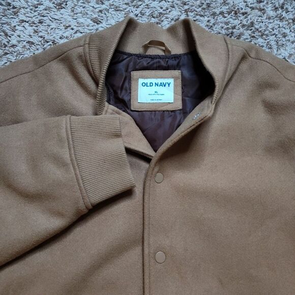 Old Navy Brown Snap Button‎ Up Jacket Men Sz XL Coat - Picture 1 of 9